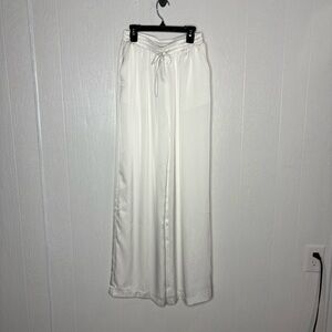 MISHA Evan satin drawstring pant ivory size small